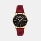Men Quartz Black Dial Analog Leather Watch AR11673