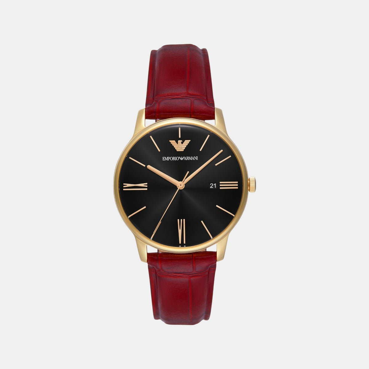 Men Quartz Black Dial Analog Leather Watch AR11673