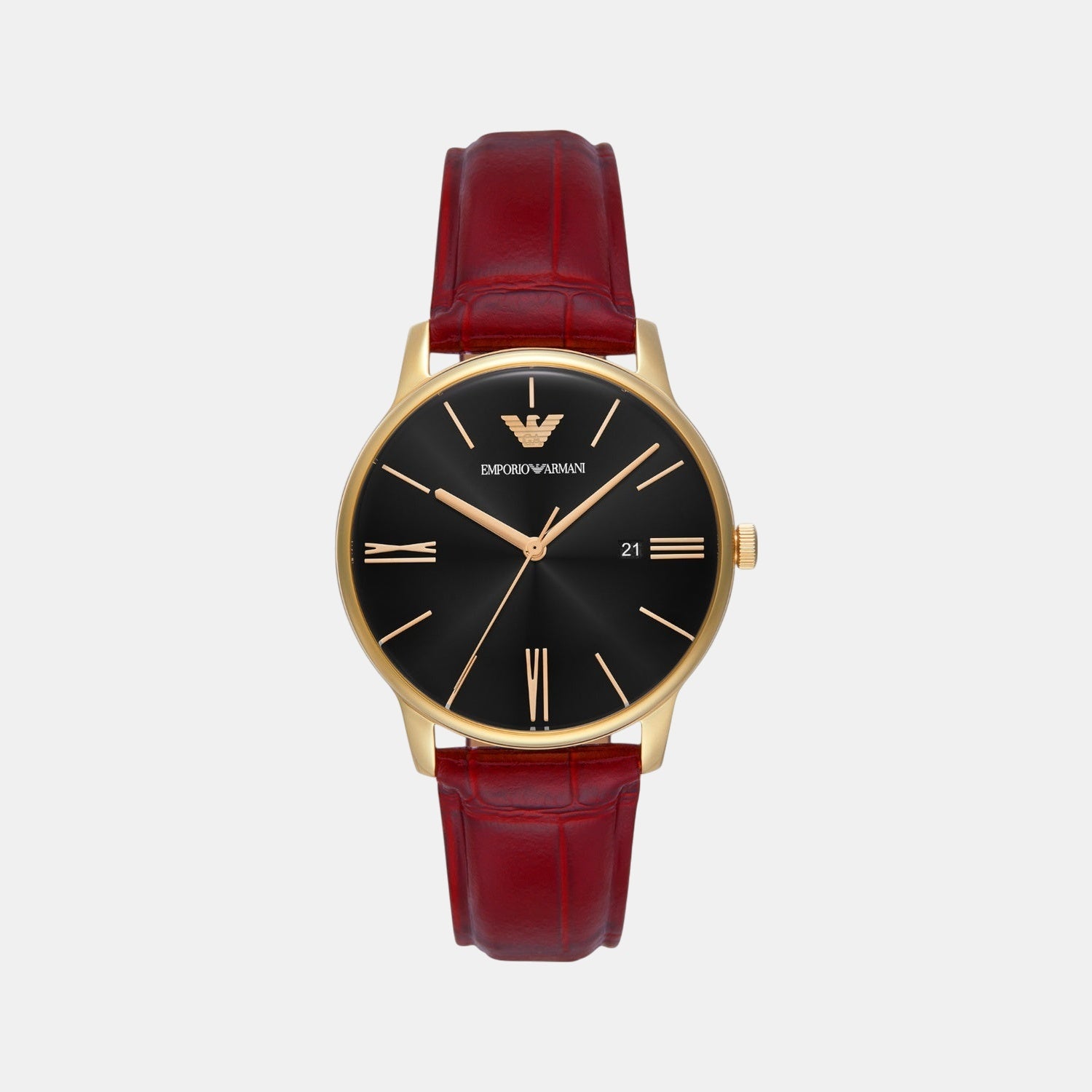 Men Quartz Black Dial Analog Leather Watch AR11673