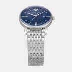Men Quartz Blue Dial Analog Stainless Steel Watch AR11674
