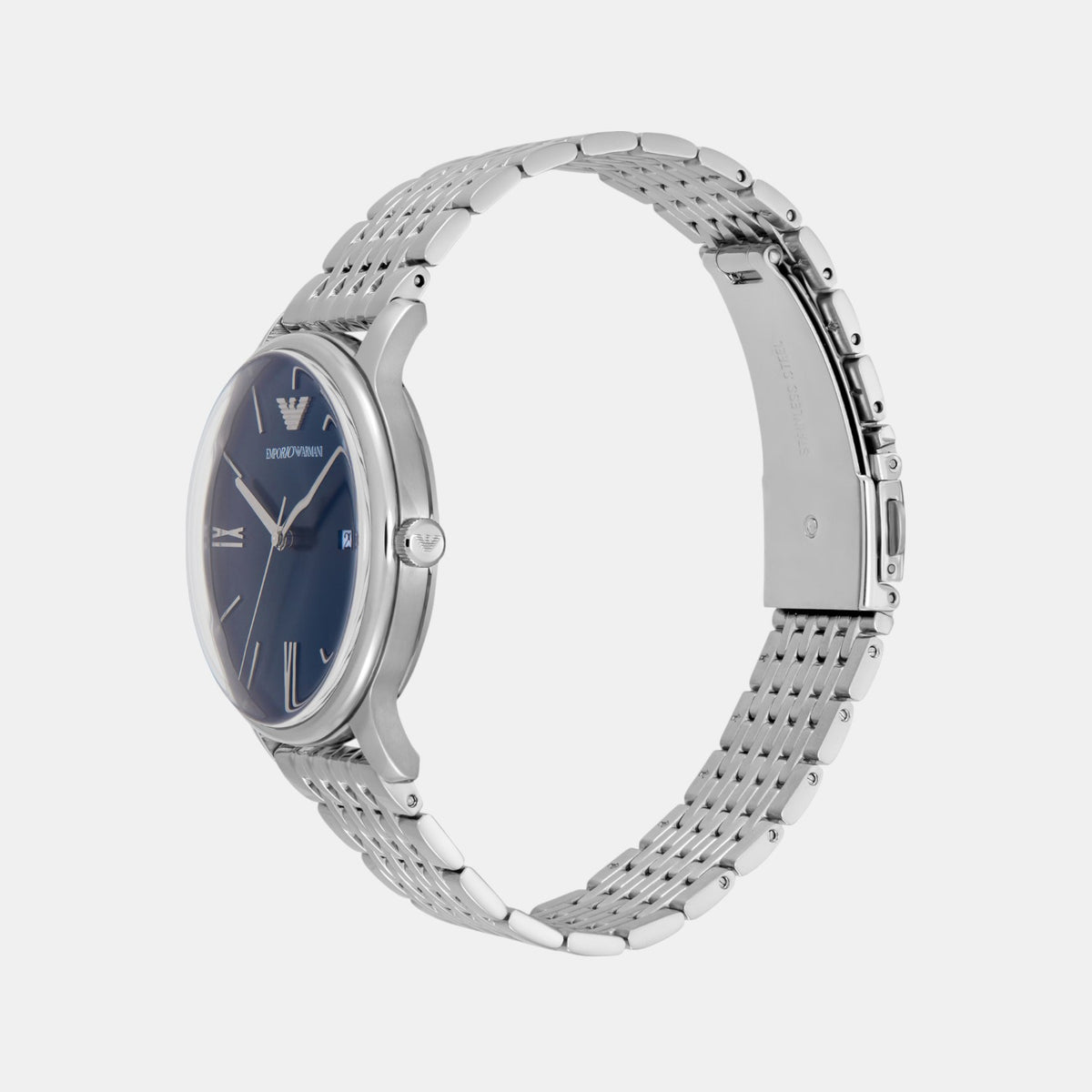 Men Quartz Blue Dial Analog Stainless Steel Watch AR11674
