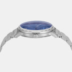 Men Quartz Blue Dial Analog Stainless Steel Watch AR11674