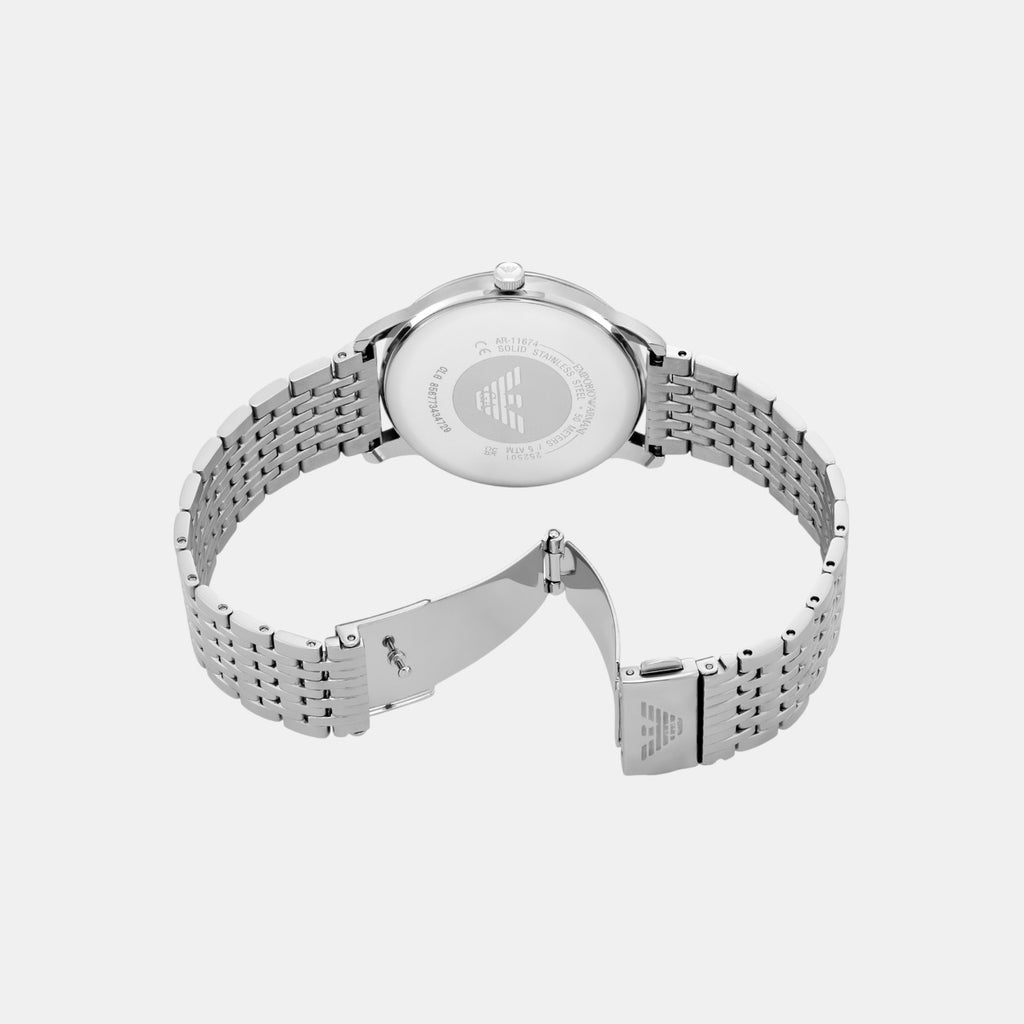 Men Quartz Blue Dial Analog Stainless Steel Watch AR11674