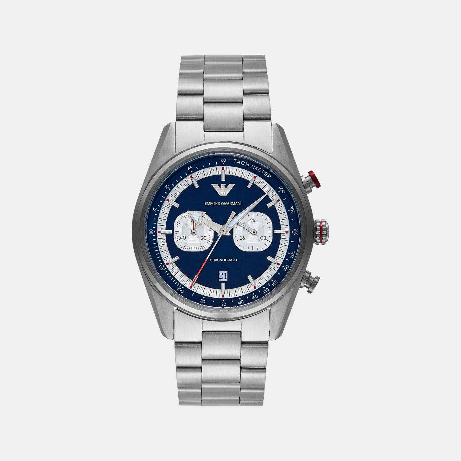 Men Quartz Two Tone Dial Chronograph Stainless Steel Watch AR11676