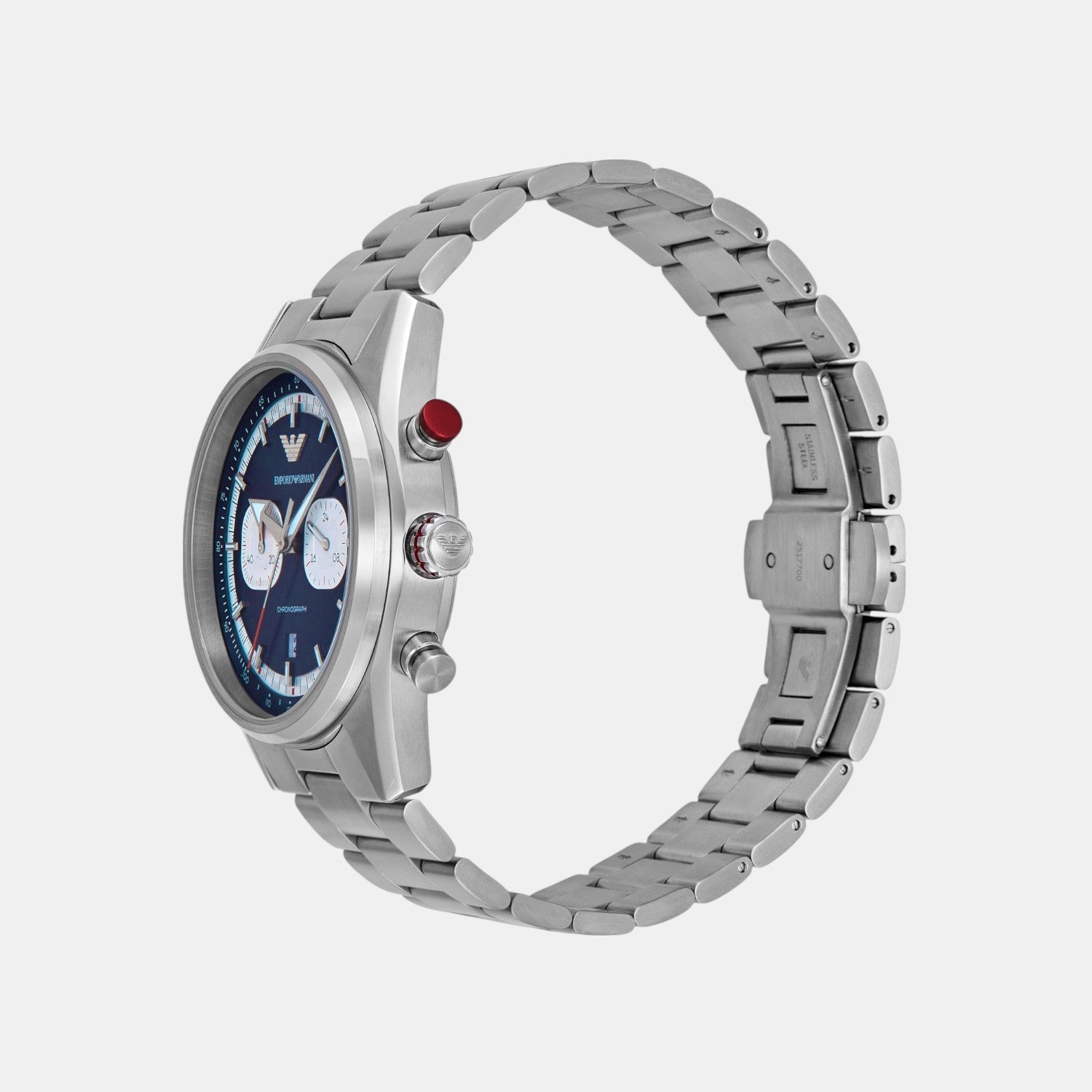 Men Quartz Two Tone Dial Chronograph Stainless Steel Watch AR11676