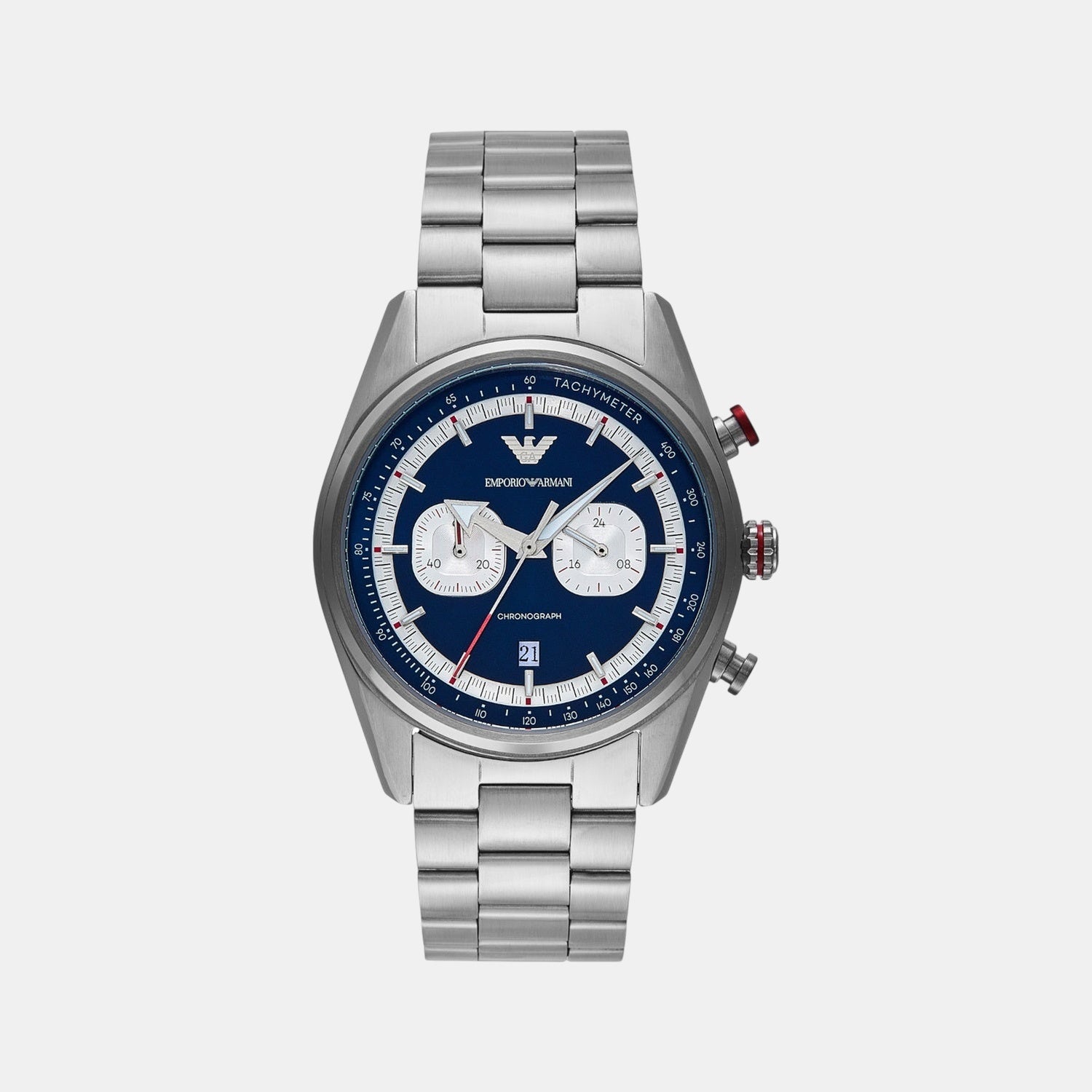 Men Quartz Two Tone Dial Chronograph Stainless Steel Watch AR11676