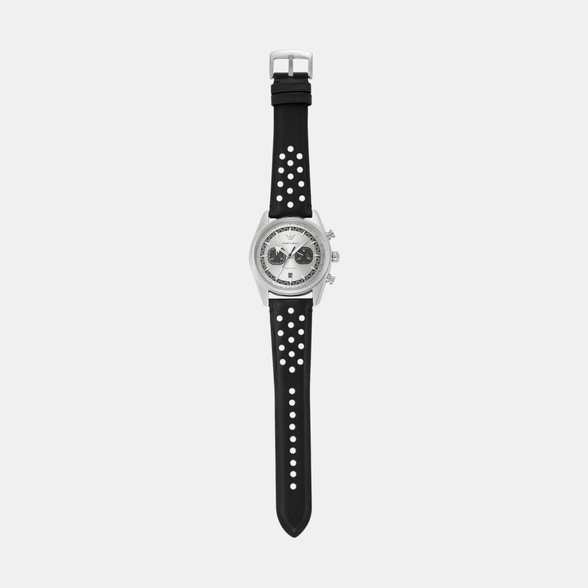 Men Quartz Grey Dial Chronograph Leather Watch AR11677