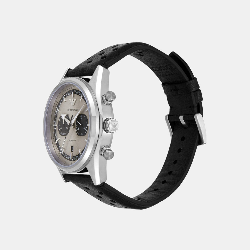 Men Quartz Two Tone Dial Chronograph Leather Watch AR11677