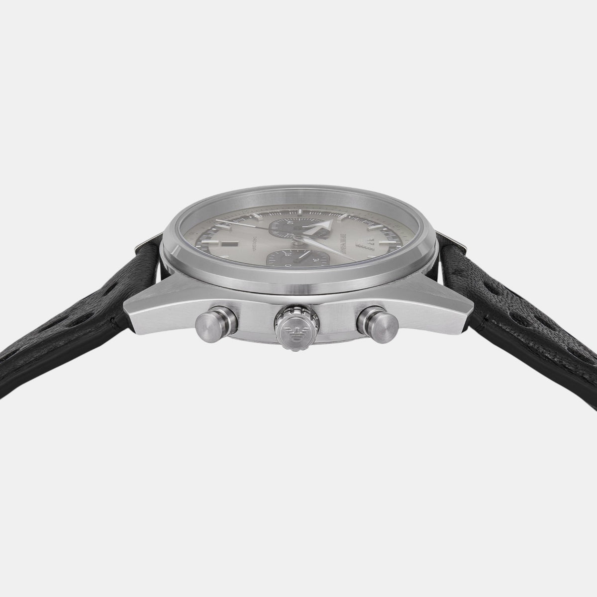 Men Quartz Grey Dial Chronograph Leather Watch AR11677