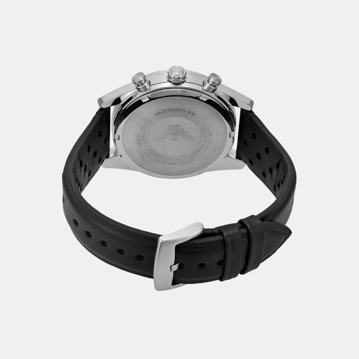 Men Quartz Grey Dial Chronograph Leather Watch AR11677