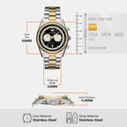 Men Quartz Black Dial Chronograph Stainless Steel Watch AR11678