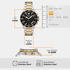 Men Solar Black Dial Chronograph Stainless Steel Watch AR11680