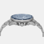 Men Solar Blue Dial Chronograph Stainless Steel Watch AR11681