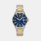 World Explorer Men Quartz Blue Dial Analog Stainless Steel Watch AR11682