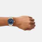 World Explorer Men Quartz Blue Dial Analog Stainless Steel Watch AR11682