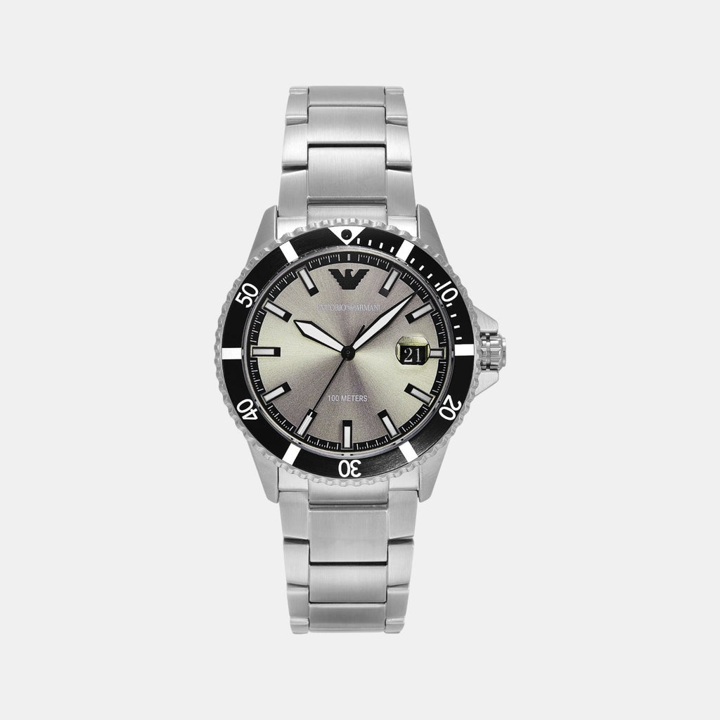 World Explorer Men Quartz Grey Dial Analog Stainless Steel Watch AR11683