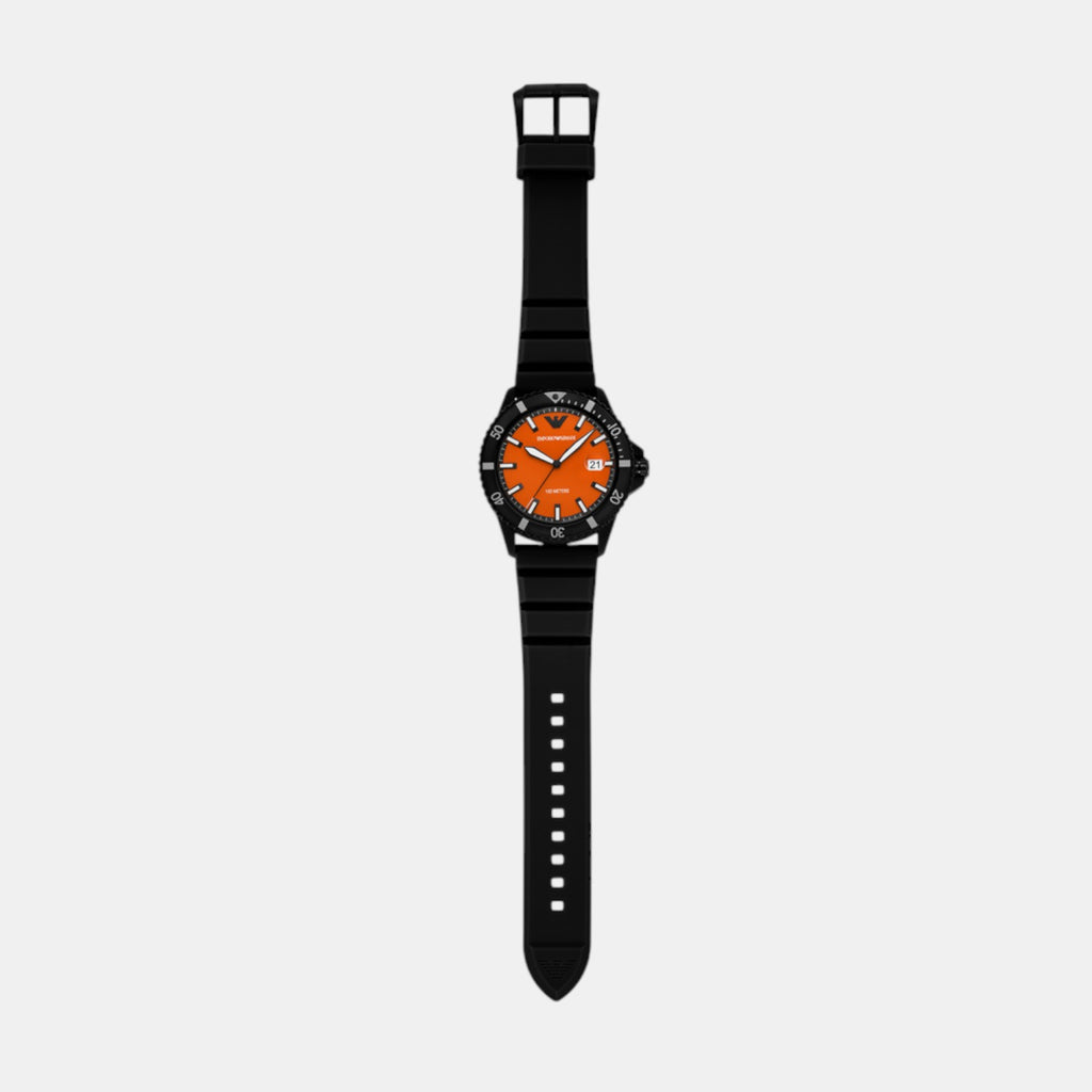 Men Quartz Orange Dial Analog Silicone Watch AR11684