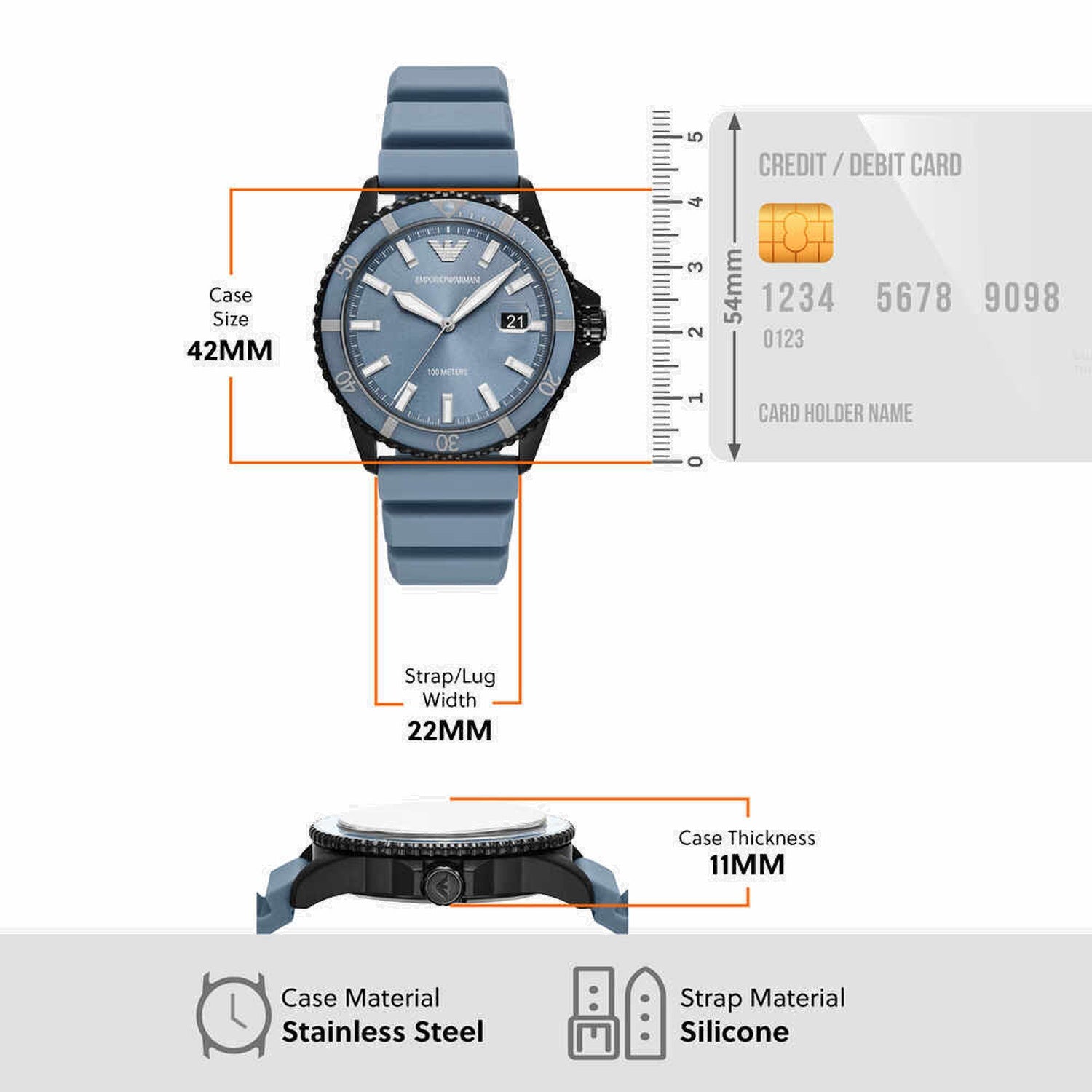 Men Quartz Blue Dial Analog Watch AR11685