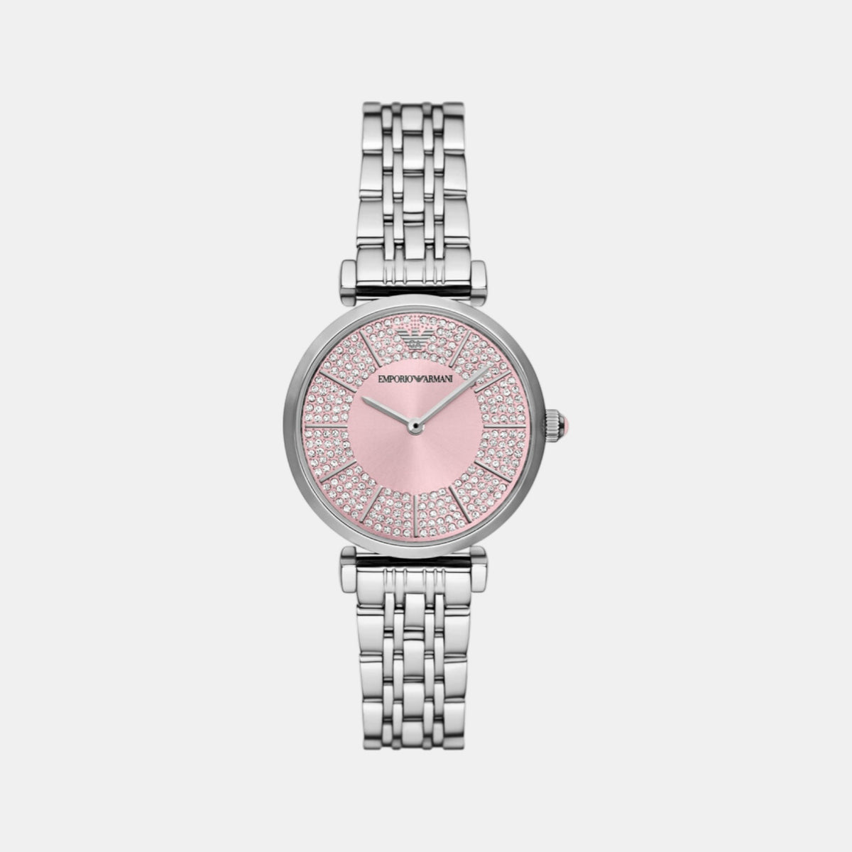 Women Quartz Pink Dial Analog Stainless Steel Watch AR11686