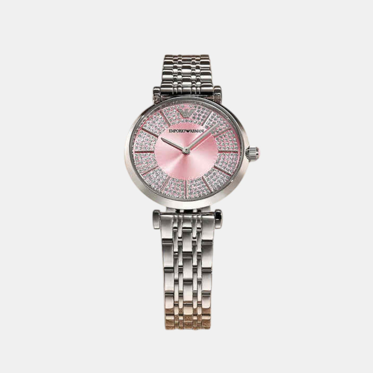 Women Quartz Pink Dial Analog Stainless Steel Watch AR11686