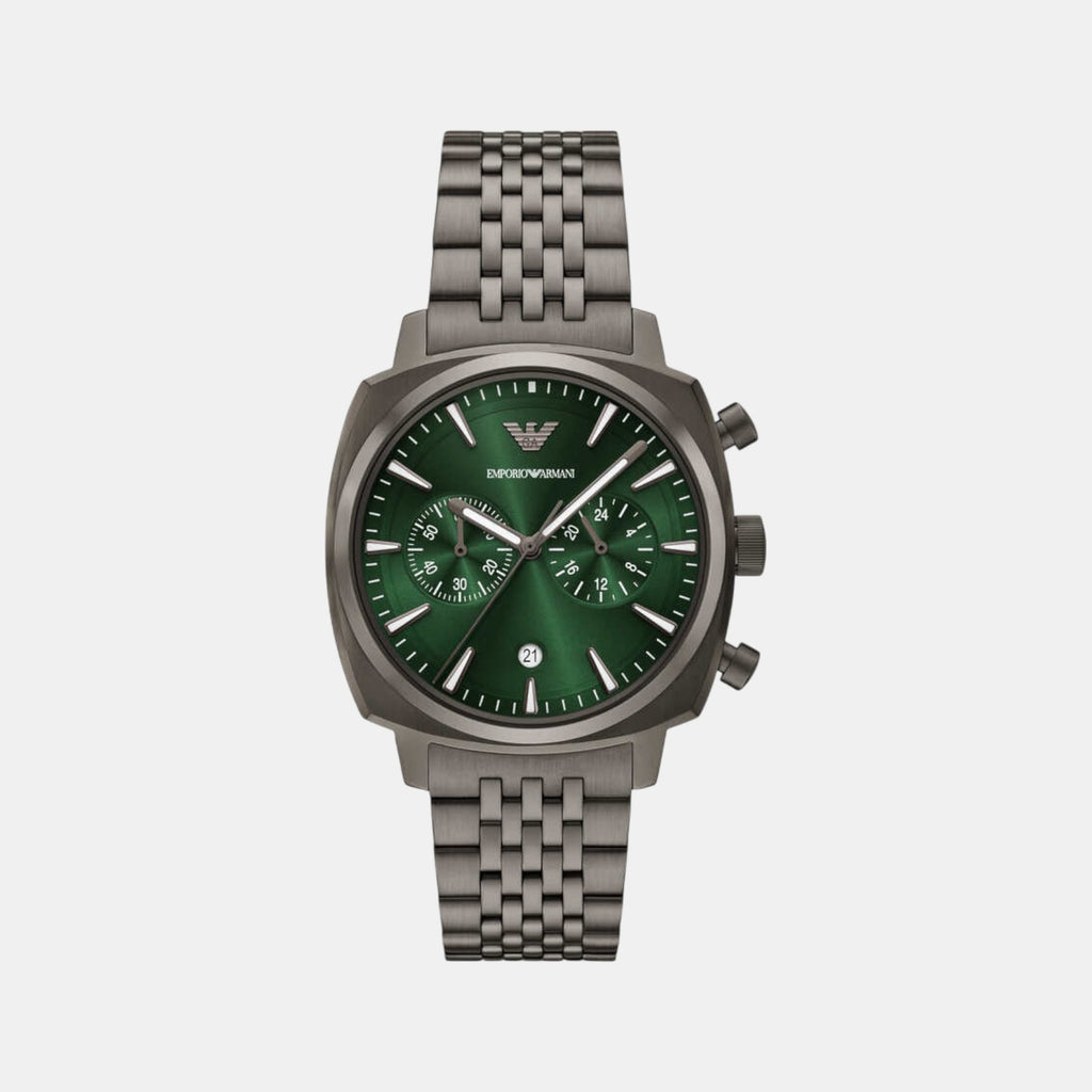 Men Quartz Green Dial Chronograph Stainless Steel Watch AR11689