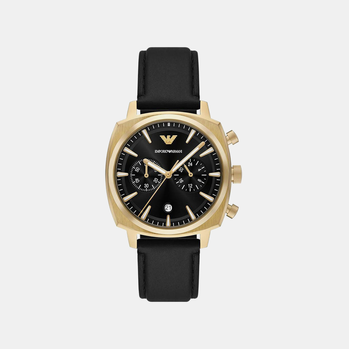 Men Quartz Black Dial Analog Leather Watch AR11690