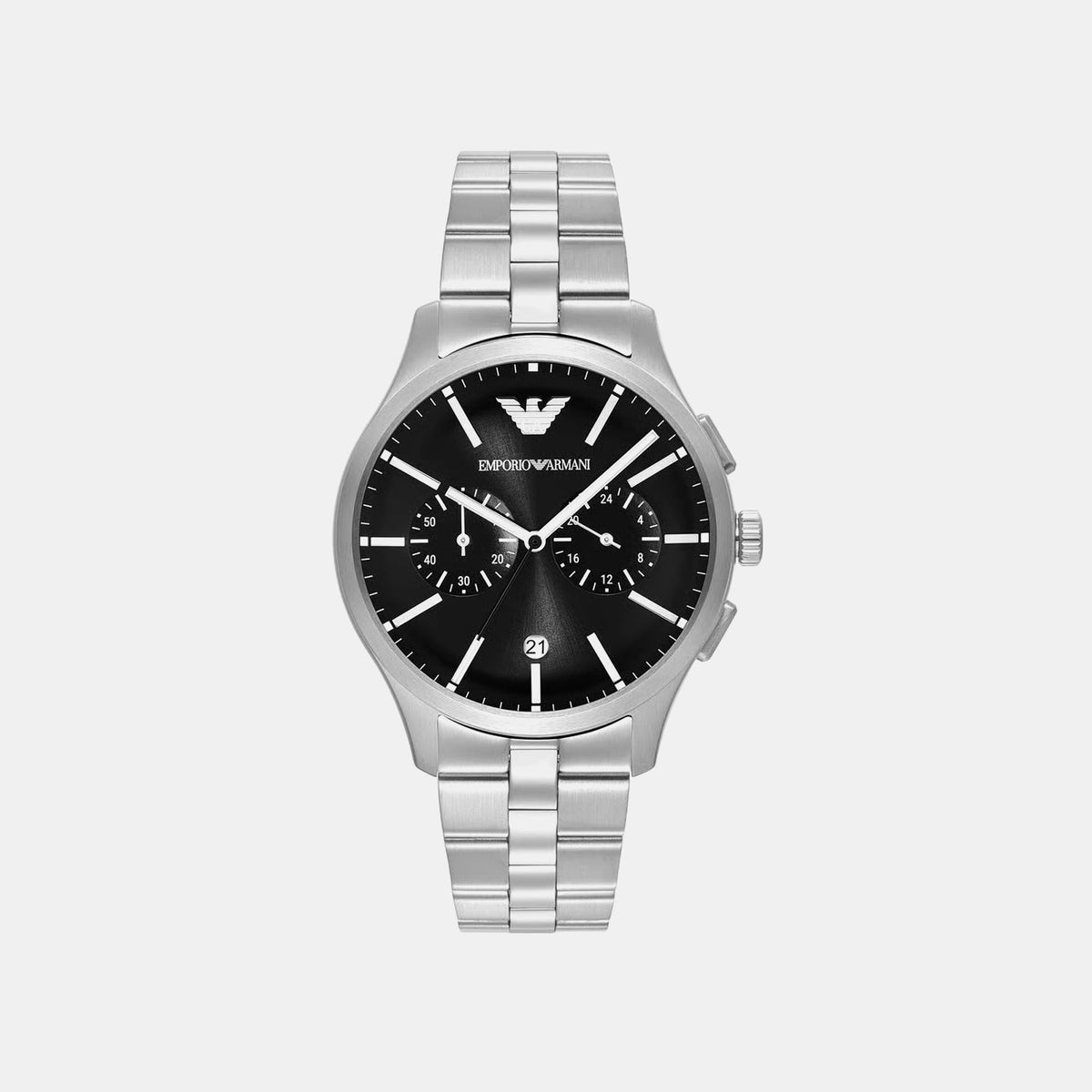 Men Quartz Black Dial Analog Stainless Steel Watch AR11691