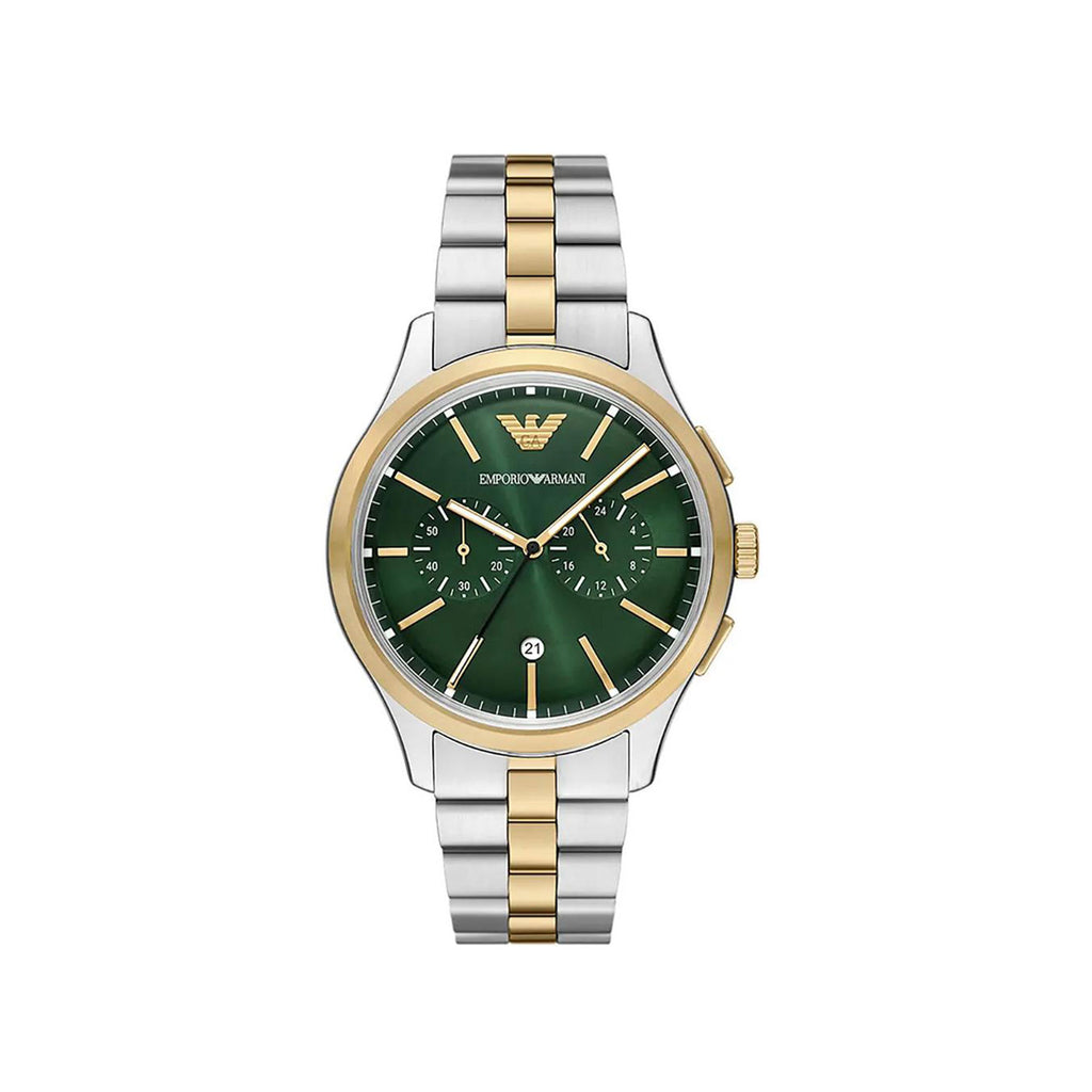 Men Quartz Green Dial Analog Stainless Steel Watch AR11692
