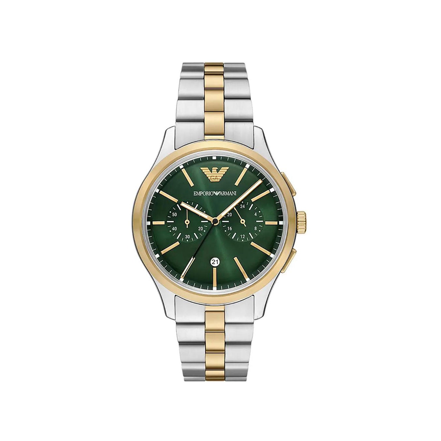 Men Quartz Green Dial Analog Stainless Steel Watch AR11692