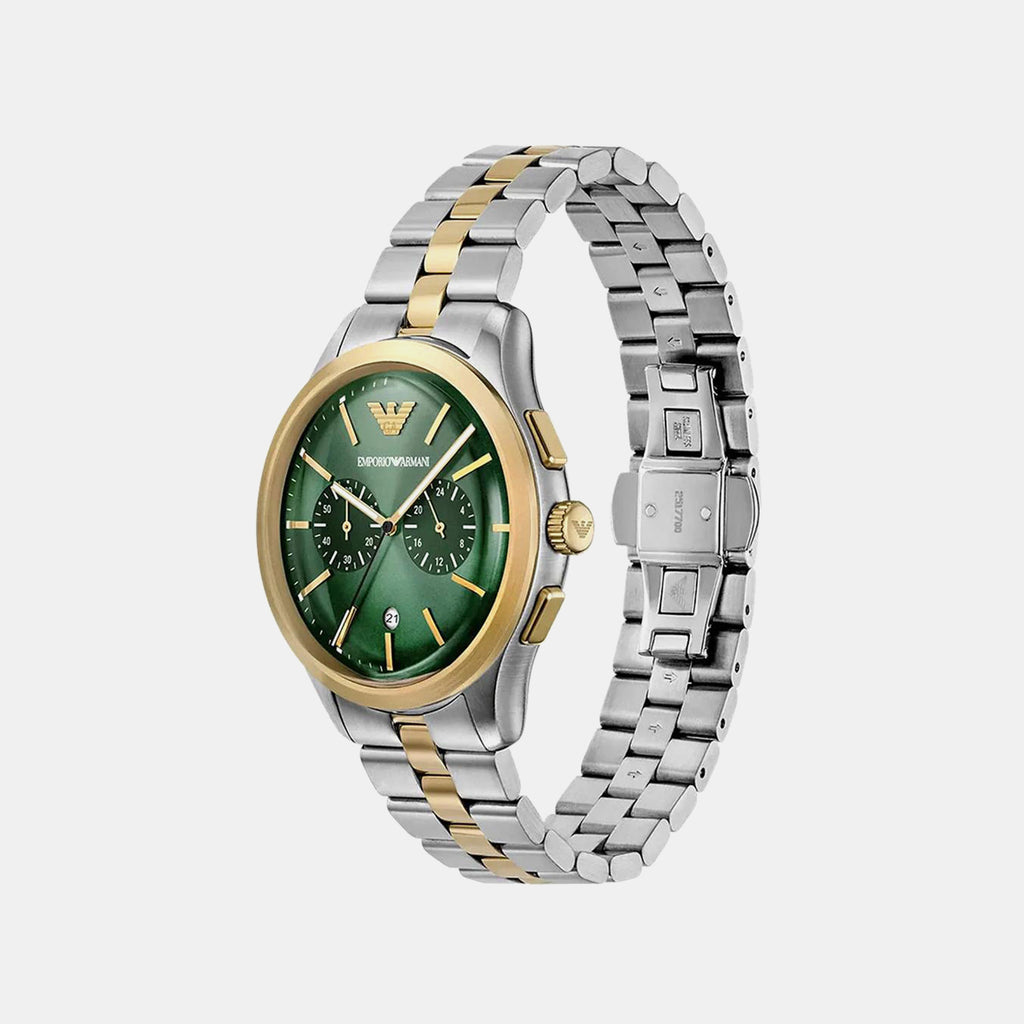 Men Quartz Green Dial Analog Stainless Steel Watch AR11692