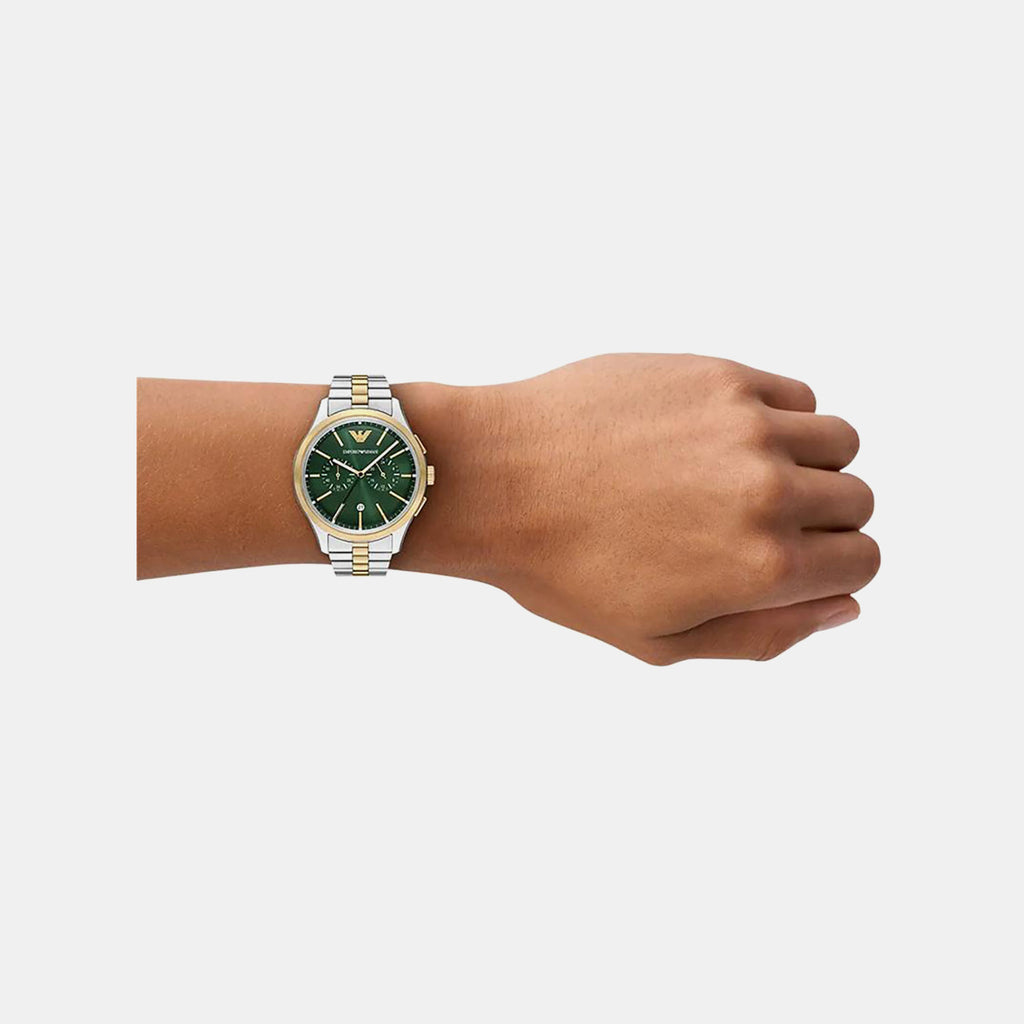 Men Quartz Green Dial Analog Stainless Steel Watch AR11692