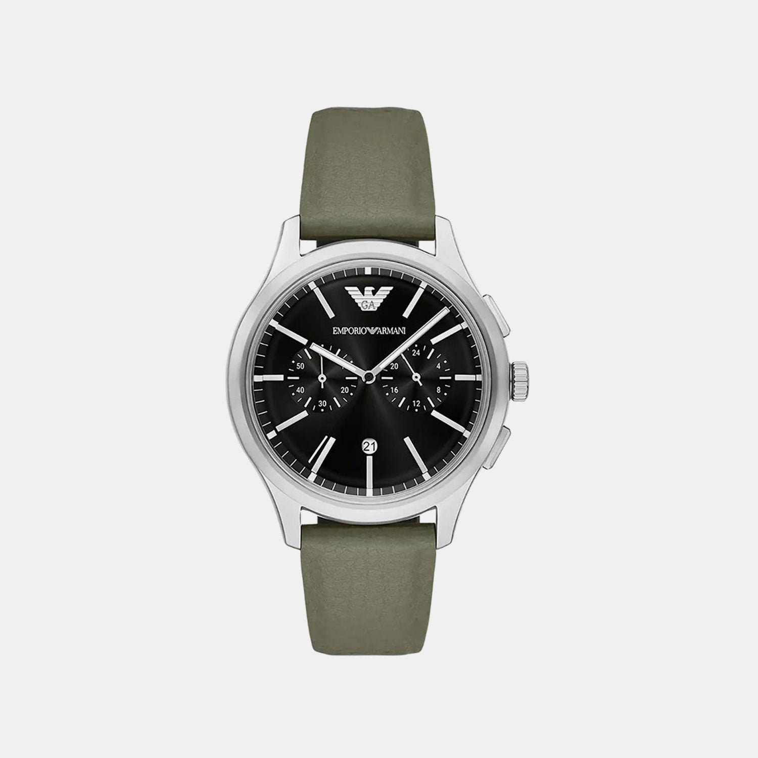 Men Quartz Black Dial Analog Leather Watch AR11693