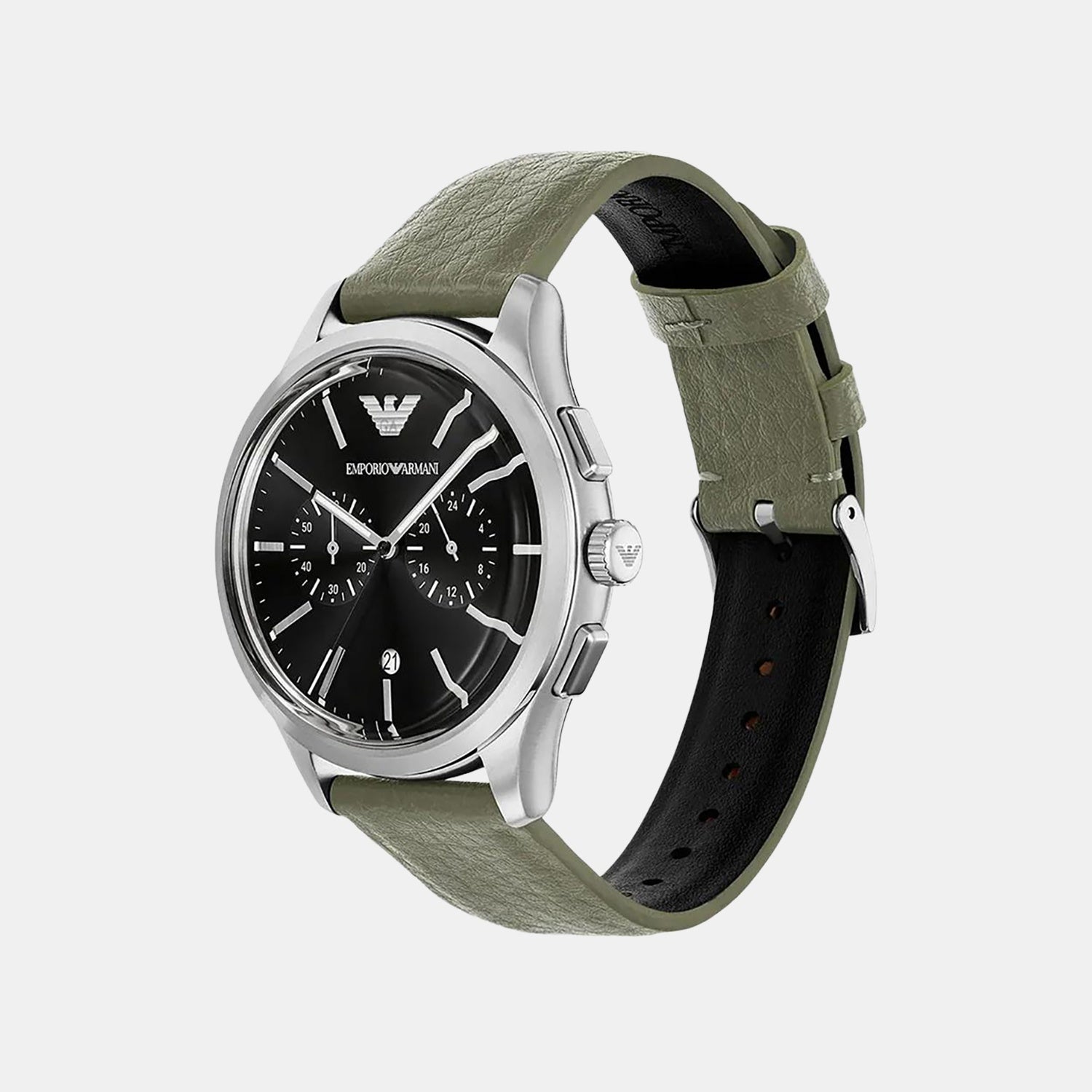 Men Quartz Black Dial Analog Leather Watch AR11693