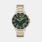 World Explorer Men Solar Green Dial Chronograph Stainless Steel Watch AR11695