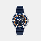 World Explorer Men Solar Blue Dial Analog Silicone Watch AR11696