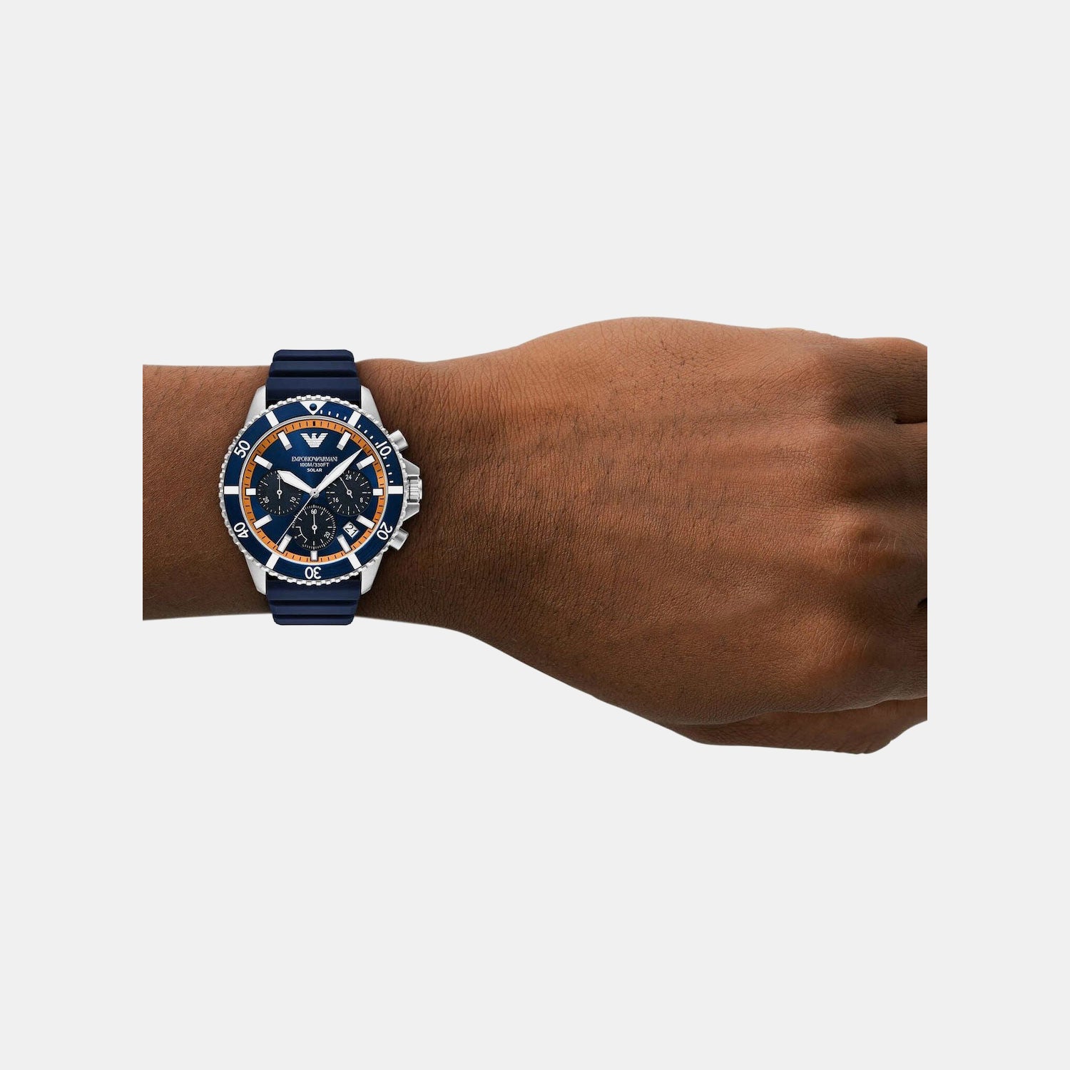 World Explorer Men Solar Blue Dial Analog Silicone Watch AR11696