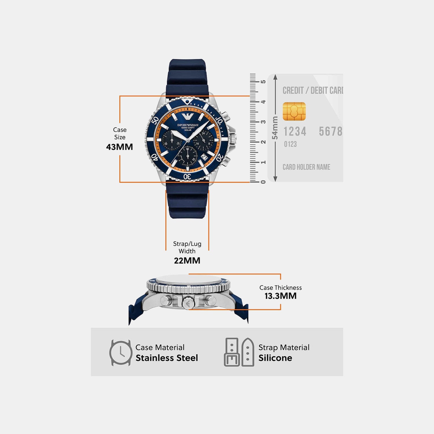 World Explorer Men Solar Blue Dial Analog Silicone Watch AR11696