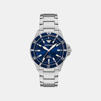World Explorer Men Solar Blue Dial Analog Stainless Steel Watch AR11697