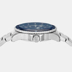 World Explorer Men Solar Blue Dial Analog Stainless Steel Watch AR11697