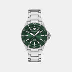 World Explorer Men Solar Green Dial Analog Stainless Steel Watch AR11698