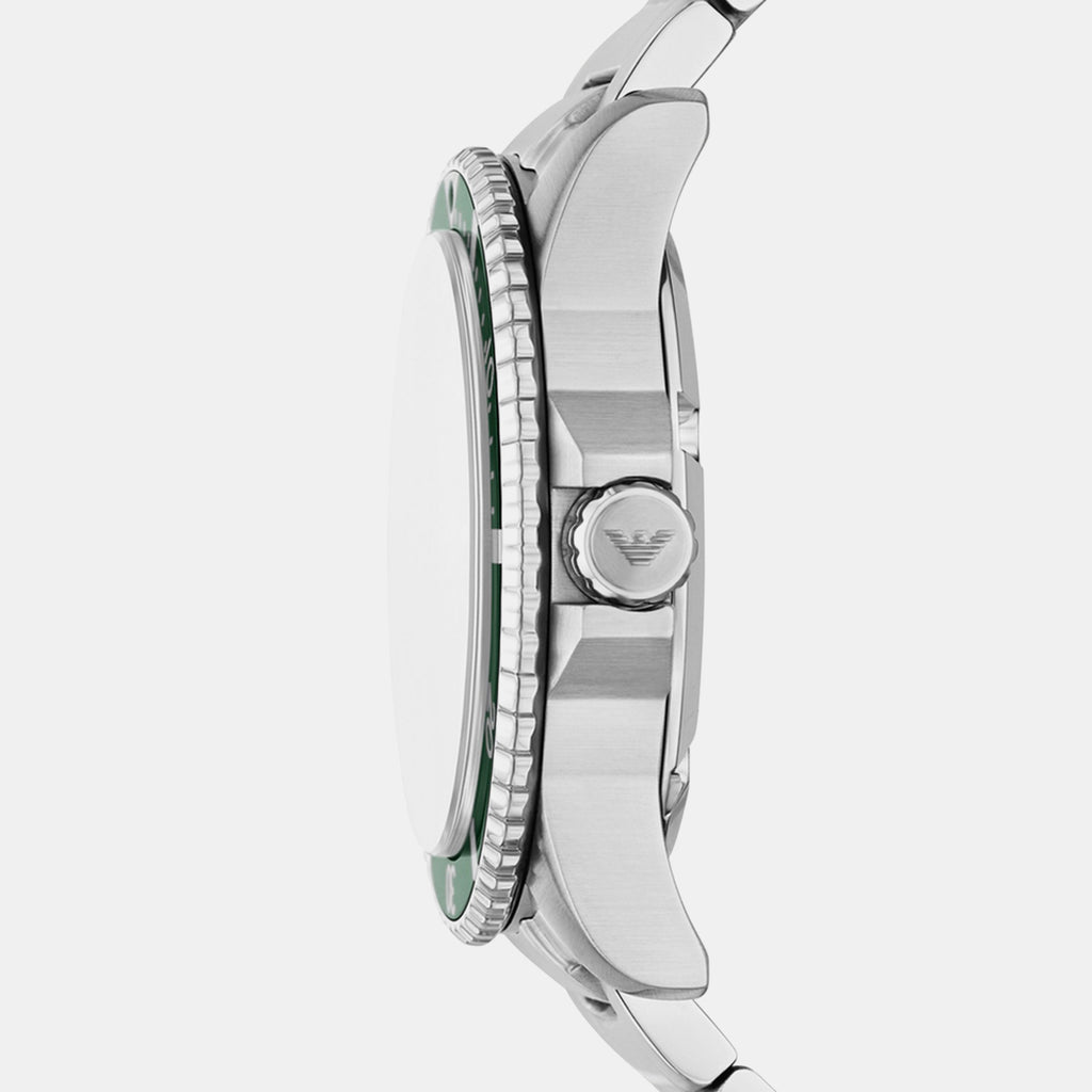 World Explorer Men Solar Green Dial Analog Stainless Steel Watch AR11698