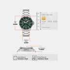 World Explorer Men Solar Green Dial Analog Stainless Steel Watch AR11698
