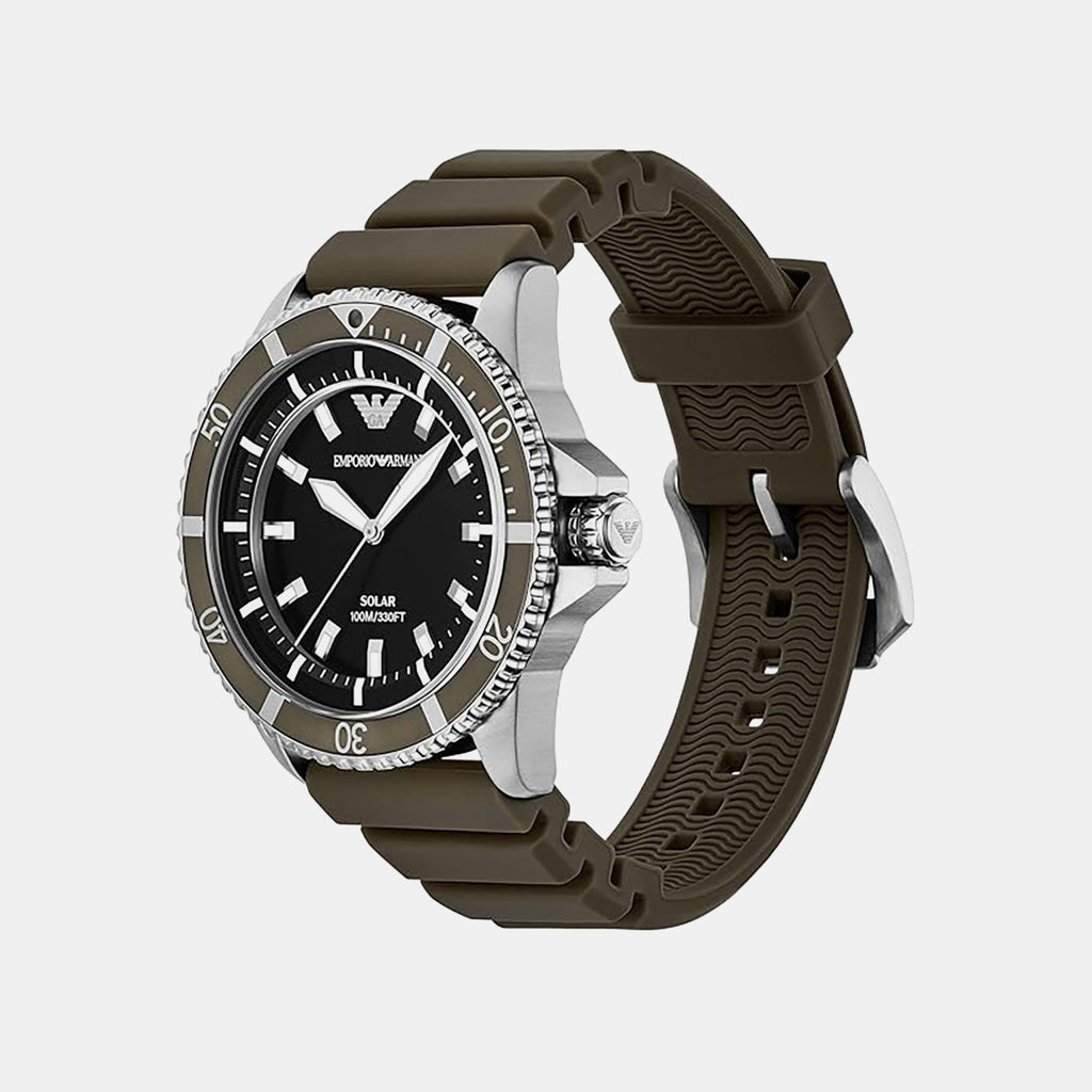 World Explorer Men Solar Black Dial Analog Silicone Watch AR11699