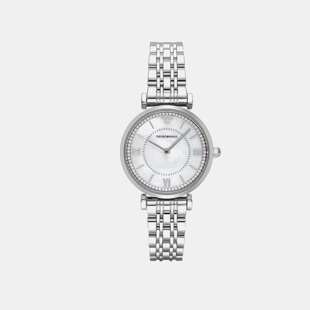Women Quartz Mother Of Pearl Dial Analog Stainless Steel Watch AR11701