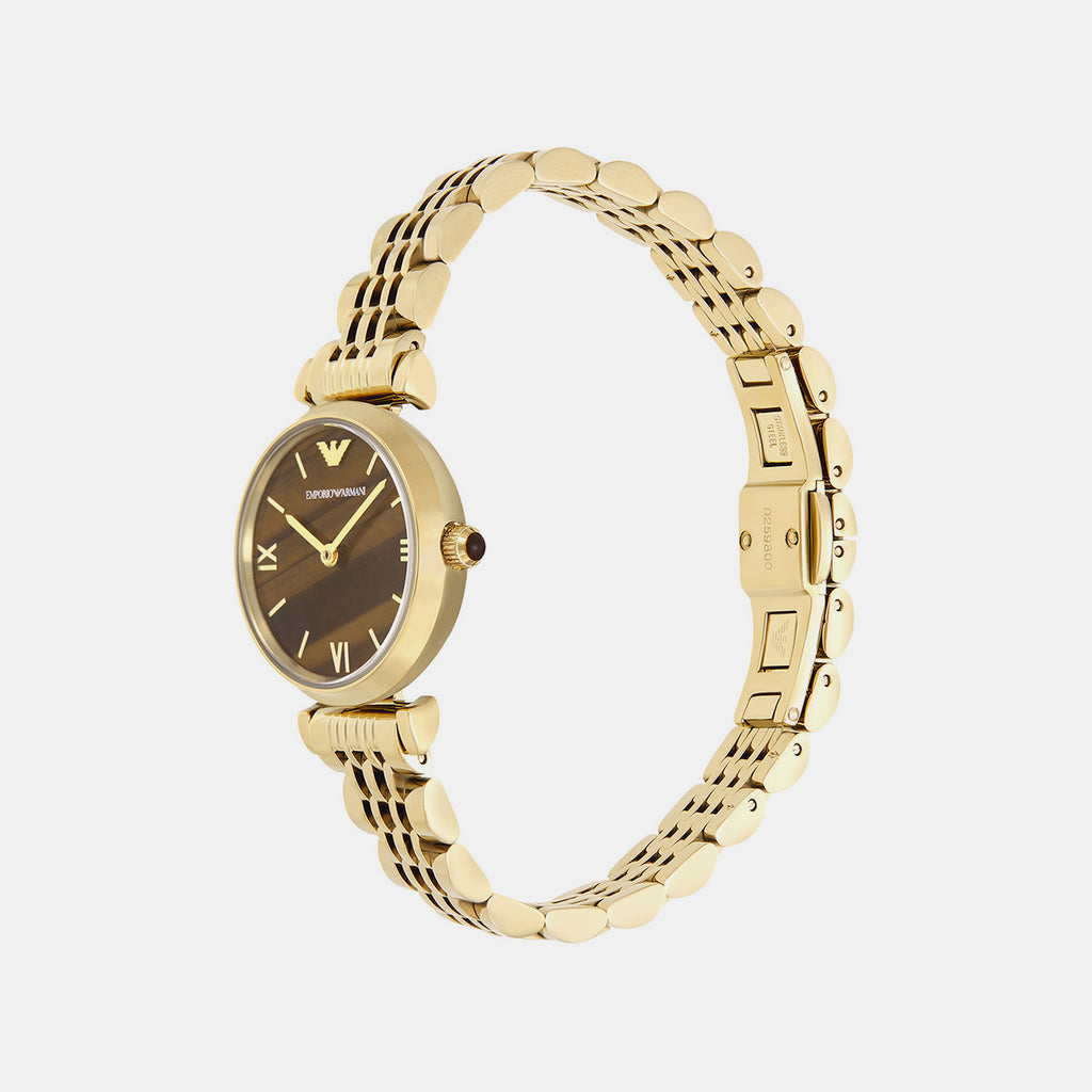 Women Quartz Brown Dial Analog Stainless Steel Watch AR11703