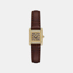 Women Quartz Brown Dial Analog Leather Watch AR11705