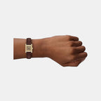 Women Quartz Brown Dial Analog Leather Watch AR11705