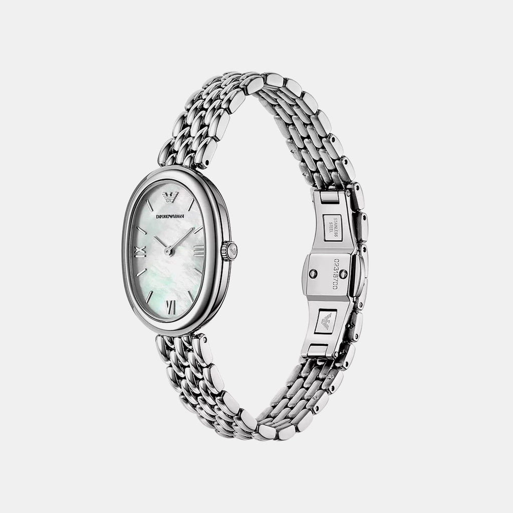 Women Quartz Mother of Pearl Dial Analog Stainless Steel Watch AR11706