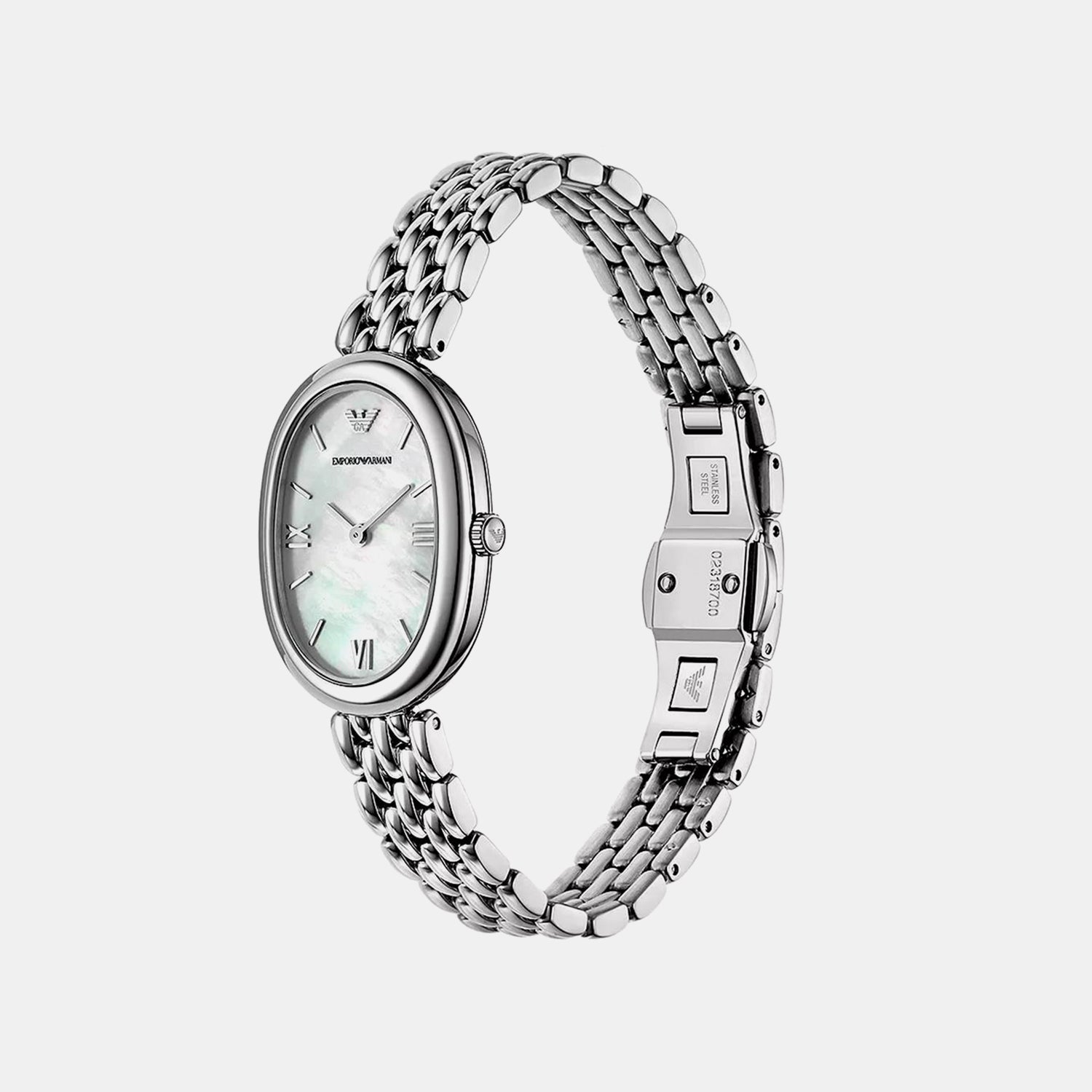 Women Quartz Mother of Pearl Dial Analog Stainless Steel Watch AR11706