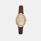 Women Quartz Grey Dial Analog Leather Watch AR11708